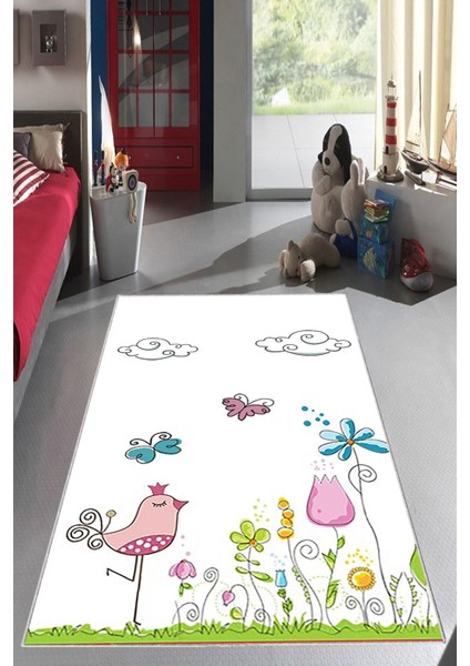 Desenli Renkli Dijital Baskı Yıkanabilir Kaymaz Taban Modern Çocuk Halısı ve Yolluk.