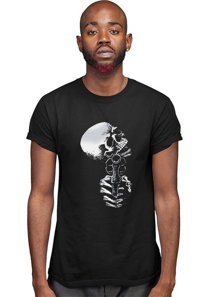 Kuru Kafa Siyah Unisex Tişört T-Shirt fiyatları