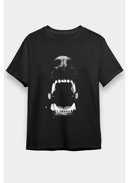 Köpek Dişleri Siyah Unisex Tişört T-Shirt