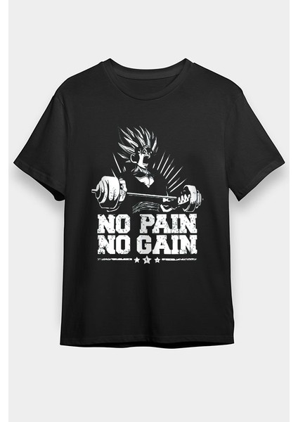 No Pain No Gain Siyah Unisex Tişört T-Shirt