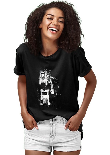 Creatif Tasarım Siyah Unisex Tişört T-Shirt fiyatları