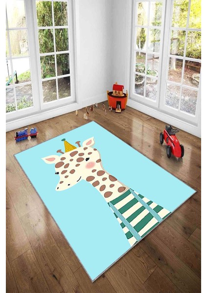 Desenli Renkli Dijital Baskı Yıkanabilir Kaymaz Taban Modern Çocuk Halısı ve Yolluk.