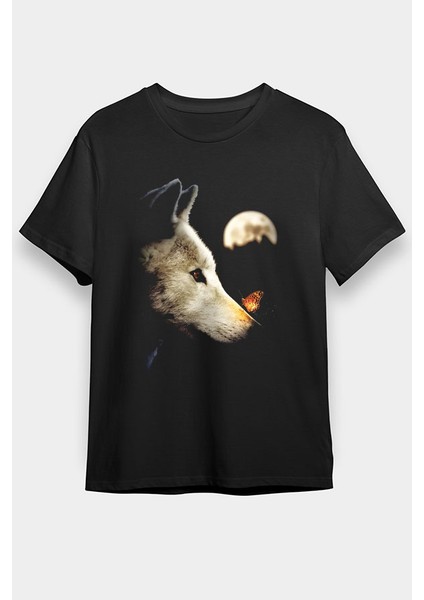Kurt ve Ay Siyah Unisex Tişört T-Shirt