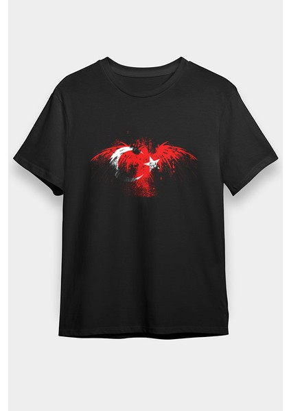 Türkiye Siyah Unisex Tişört T-Shirt