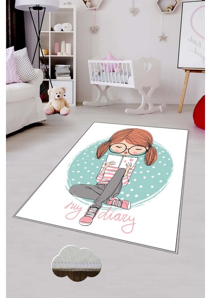 Desenli Renkli Dijital Baskılı Yıkanabilir Kaymaz Taban Modern Mutfak Halısı (Süngersiz)