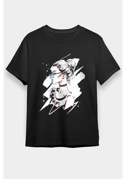 Fashion Girl Siyah Unisex Tişört T-Shirt