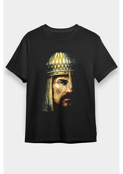 Alparslan Siyah Unisex Tişört T-Shirt