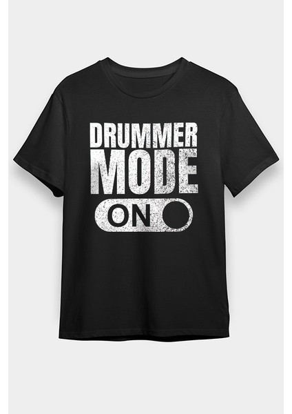 Bateri Modu Açık Siyah Unisex Tişört T-Shirt