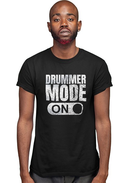 Bateri Modu Açık Siyah Unisex Tişört T-Shirt modelleri