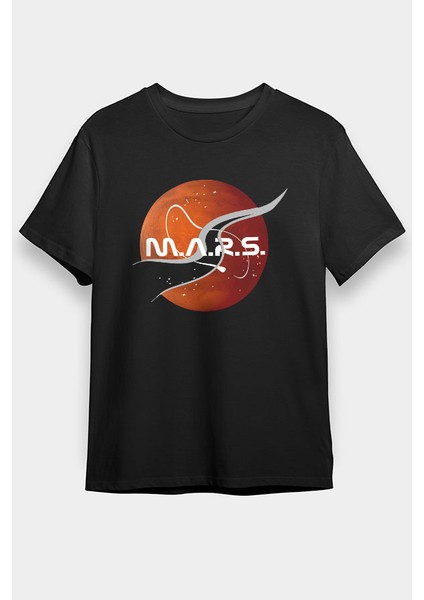 Mars Siyah Unisex Tişört T-Shirt