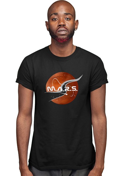 Mars Siyah Unisex Tişört T-Shirt