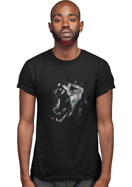 Tehlikeli Aslan Siyah Unisex Tişört T-Shirt modelleri