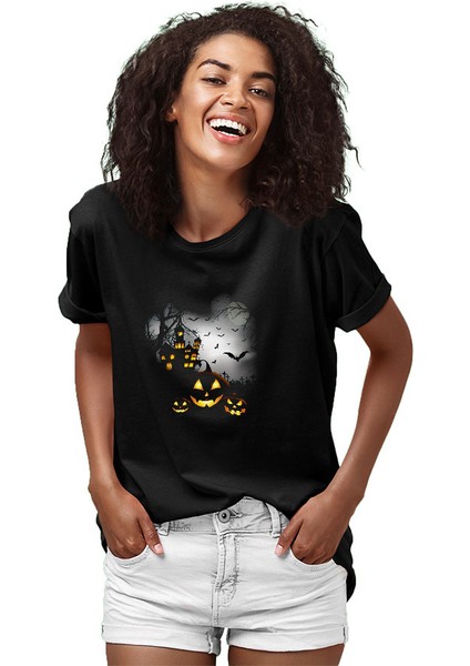 Cadılar Bayramı-Halloween Siyah Unisex Tişört T-Shirt fiyatları