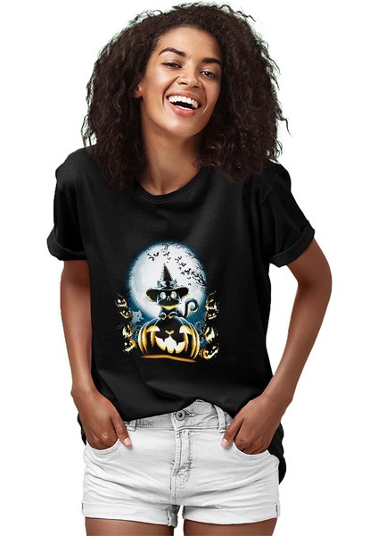 Cadılar Bayramı-Halloween Siyah Unisex Tişört T-Shirt fiyatları