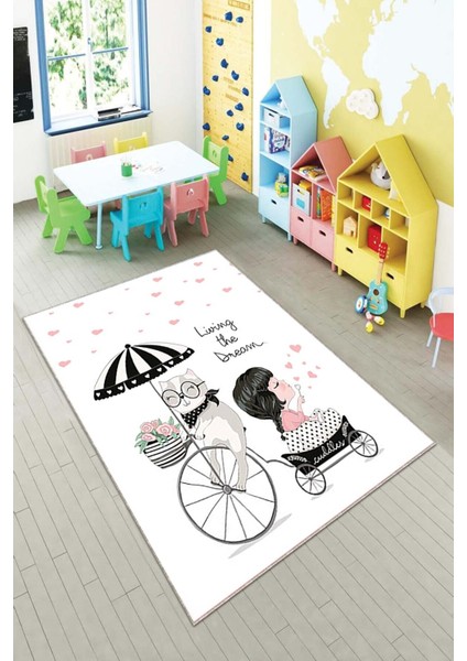 Desenli Renkli Dijital Baskı Yıkanabilir Kaymaz Taban Modern Çocuk Halısı ve Yolluk.
