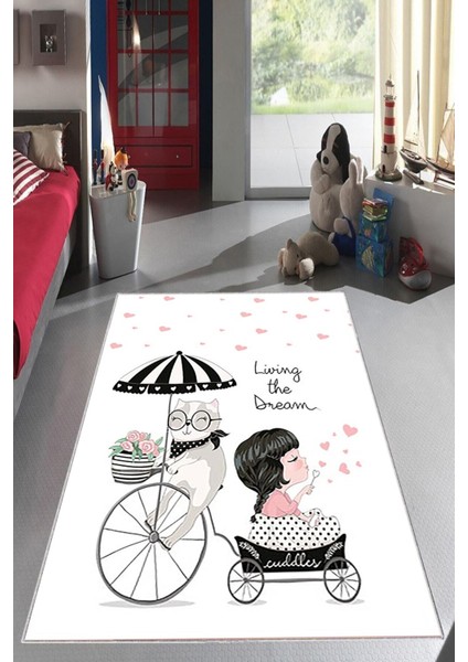 Desenli Renkli Dijital Baskı Yıkanabilir Kaymaz Taban Modern Çocuk Halısı ve Yolluk.