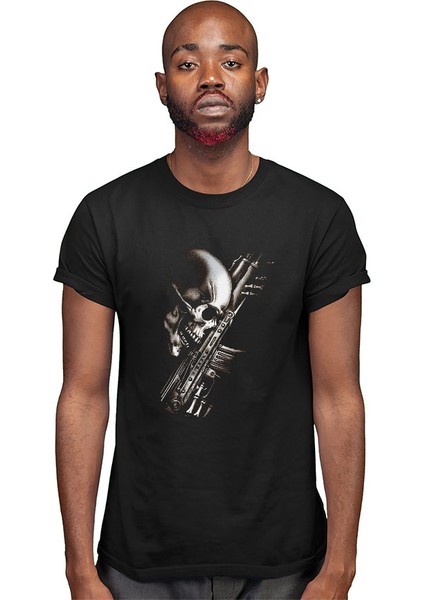 Ak 47 Kalaşnikof Kurukafa Siyah Unisex Tişört T-Shirt modelleri