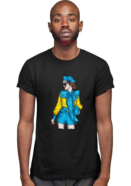 Ukraynalı Kız Fashion Siyah Unisex Tişört T-Shirt modelleri