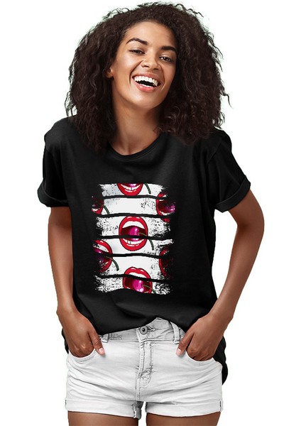 Kiraz Siyah Unisex Tişört T-Shirt fiyatları