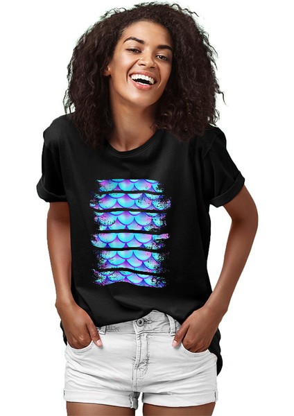 Deniz Kızı Siyah Unisex Tişört T-Shirt fiyatları