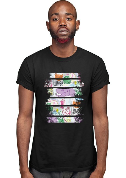 Fil Jungle Siyah Unisex Tişört T-Shirt