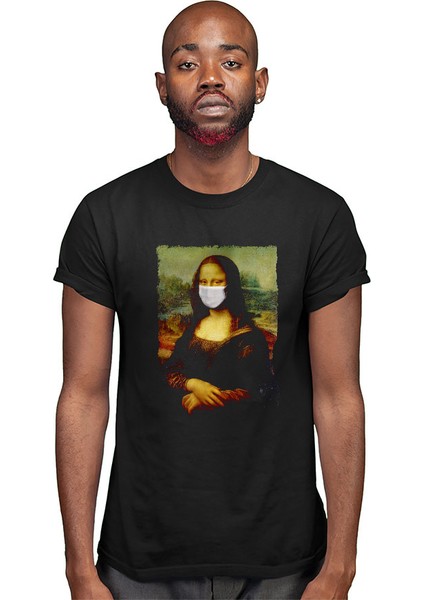 Mona Lisa Siyah Unisex Tişört T-Shirt