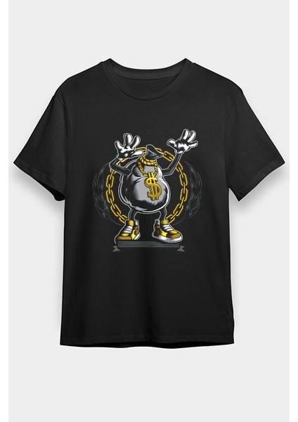 Dolar Kesesi Siyah Unisex Tişört T-Shirt