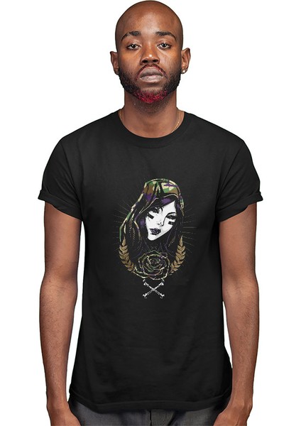 Asker Geyşa Siyah Unisex Tişört T-Shirt