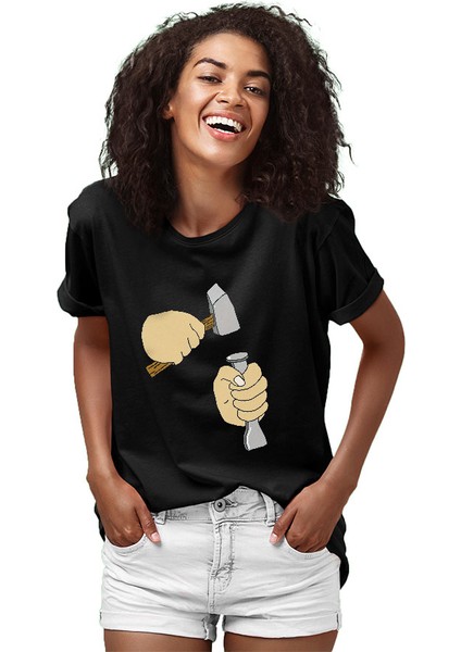 Heykeltıraş Siyah Unisex Tişört T-Shirt fiyatları