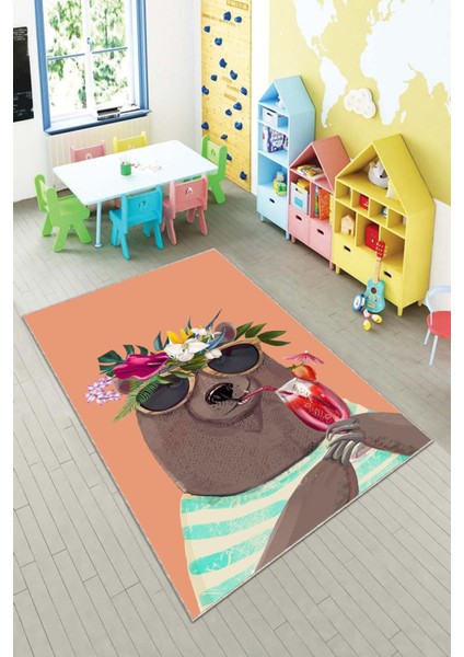 Desenli Renkli Dijital Baskılı Yıkanabilir Kaymaz Taban Modern Mutfak Halısı (Süngersiz) fiyatları