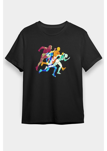 Atletizm - Athletics Siyah Unisex Tişört T-Shirt