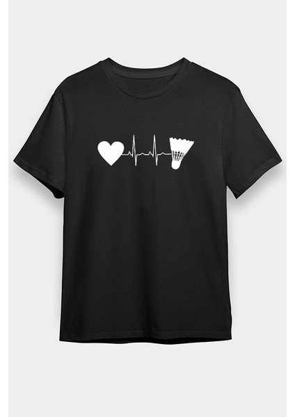 Badminton Siyah Unisex Tişört T-Shirt