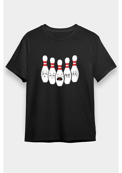 Bowling Labutları Siyah Unisex Tişört T-Shirt