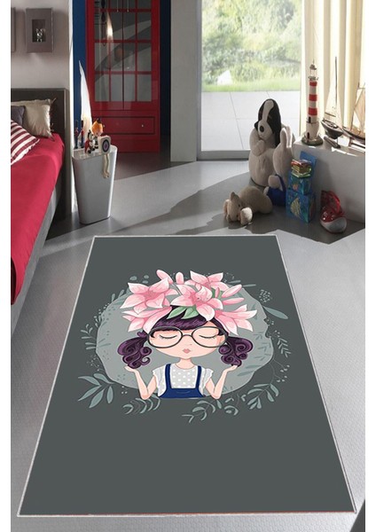 Desenli Renkli Dijital Baskı Yıkanabilir Kaymaz Taban Modern Çocuk Halısı ve Yolluk.