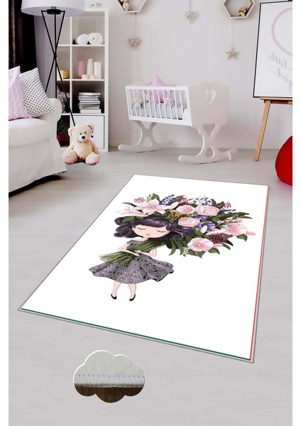 Desenli Renkli Dijital Baskılı Yıkanabilir Kaymaz Taban Modern Mutfak Halısı (Süngersiz)