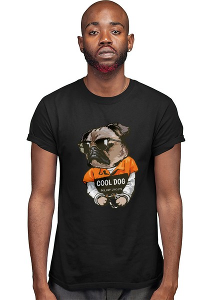 Mahkum Mafya Lideri Pug Siyah Unisex Tişört T-Shirt modelleri