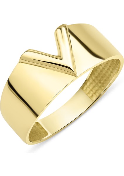 14 Ayar Altın Taşsız V Yüzük