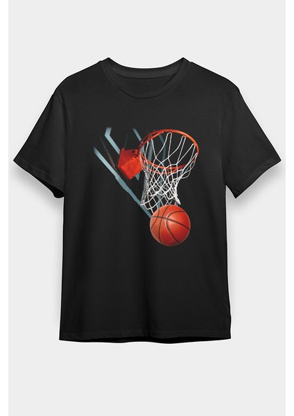 Basketbol Potası Siyah Unisex Tişört T-Shirt