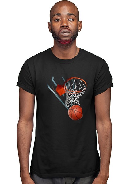 Basketbol Potası Siyah Unisex Tişört T-Shirt