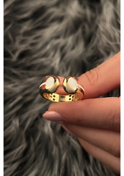 14 Ayar Altın Sedef Şerit Detaylı Yüzük modelleri