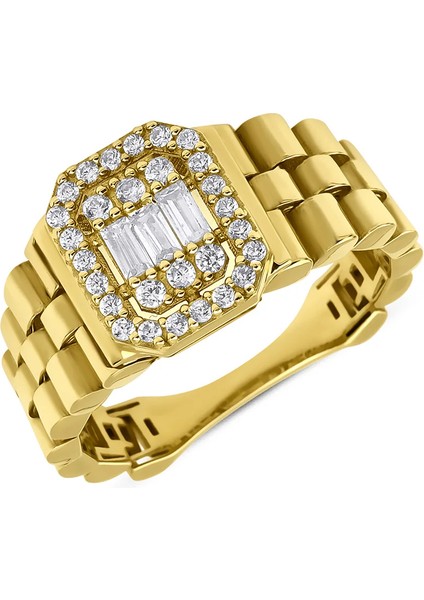 14 Ayar Altın Kordon Baget Yüzük