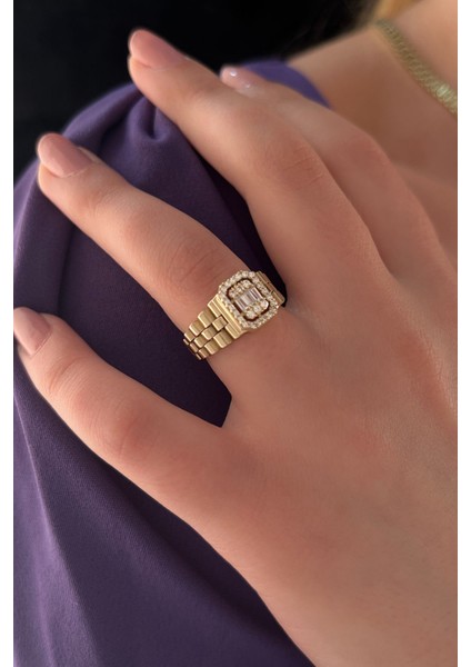 14 Ayar Altın Kordon Baget Yüzük modelleri