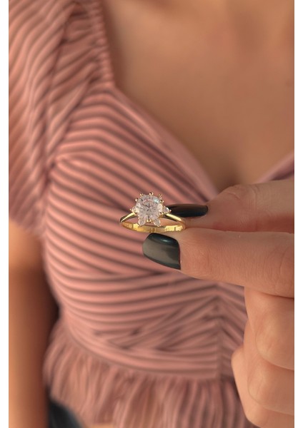 14 Ayar Altın Sarı Lotus Yüzük 2 modelleri