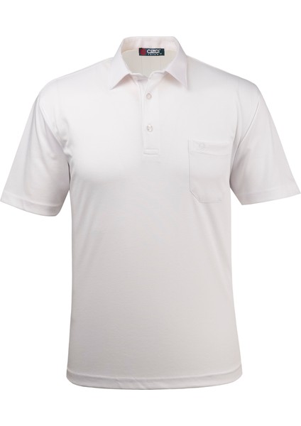 Erkek Gömlek Yaka Düğmeli Cepli Tişört Klasik Kalıp