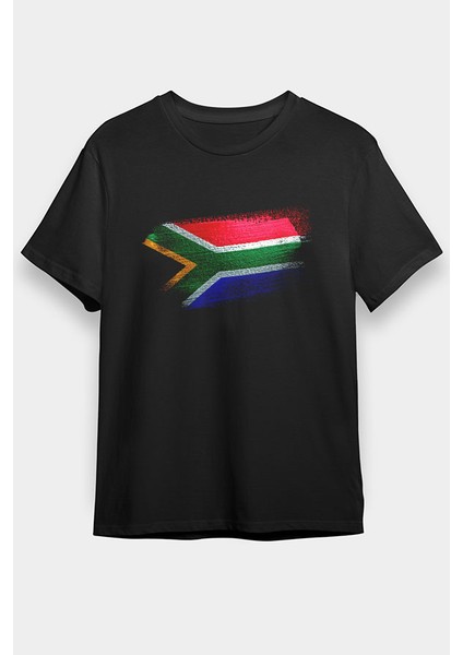 Güney Afrika - South Africa Siyah Unisex Tişört T-Shirt