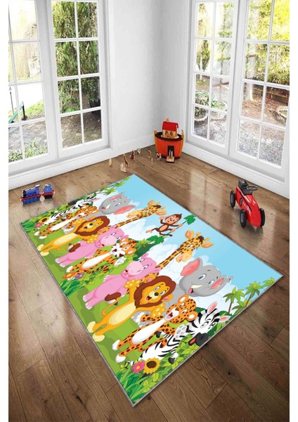 Ekonomik Desenli Renkli Dijital Baskı Yıkanabilir Kaymaz Taban Modern Çocuk Halısı.(Süngersiz) fiyatları