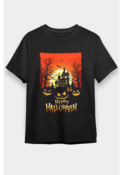 Cadılar Bayramı-Halloween Siyah Unisex Tişört T-Shirt
