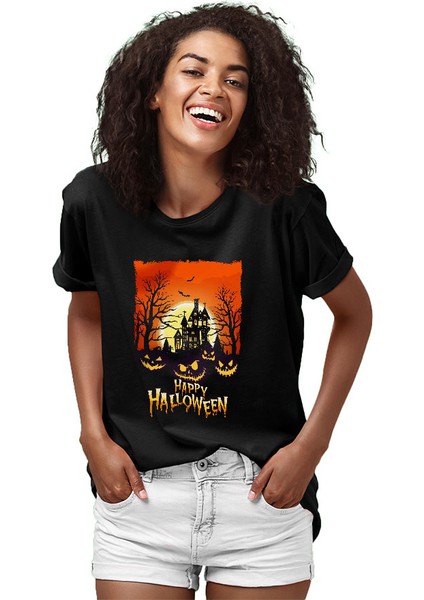 Cadılar Bayramı-Halloween Siyah Unisex Tişört T-Shirt fiyatları