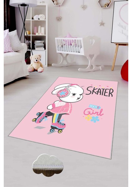 Desenli Renkli Dijital Baskılı Yıkanabilir Kaymaz Taban Modern Mutfak Halısı (Süngersiz)