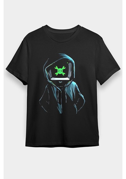Hacker Siyah Unisex Tişört T-Shirt